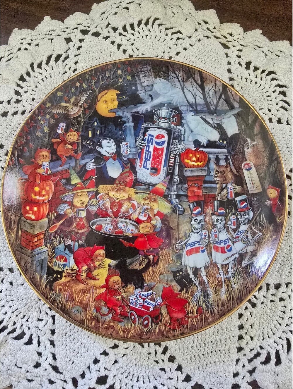 Pepsi Cola Halloween Plate Franklin Mint